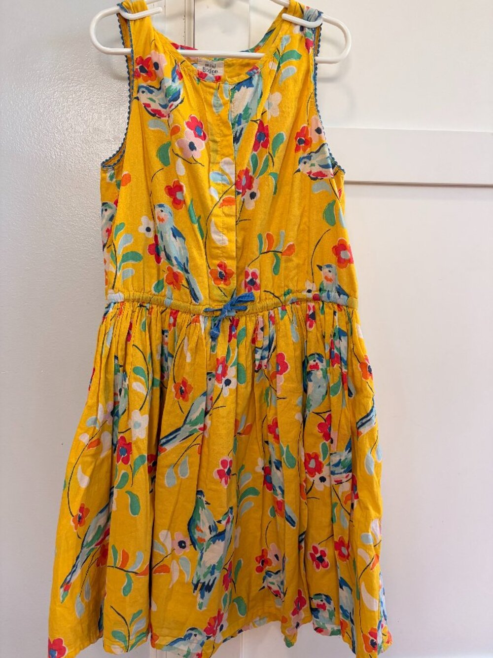 MiniBoden bird print dress